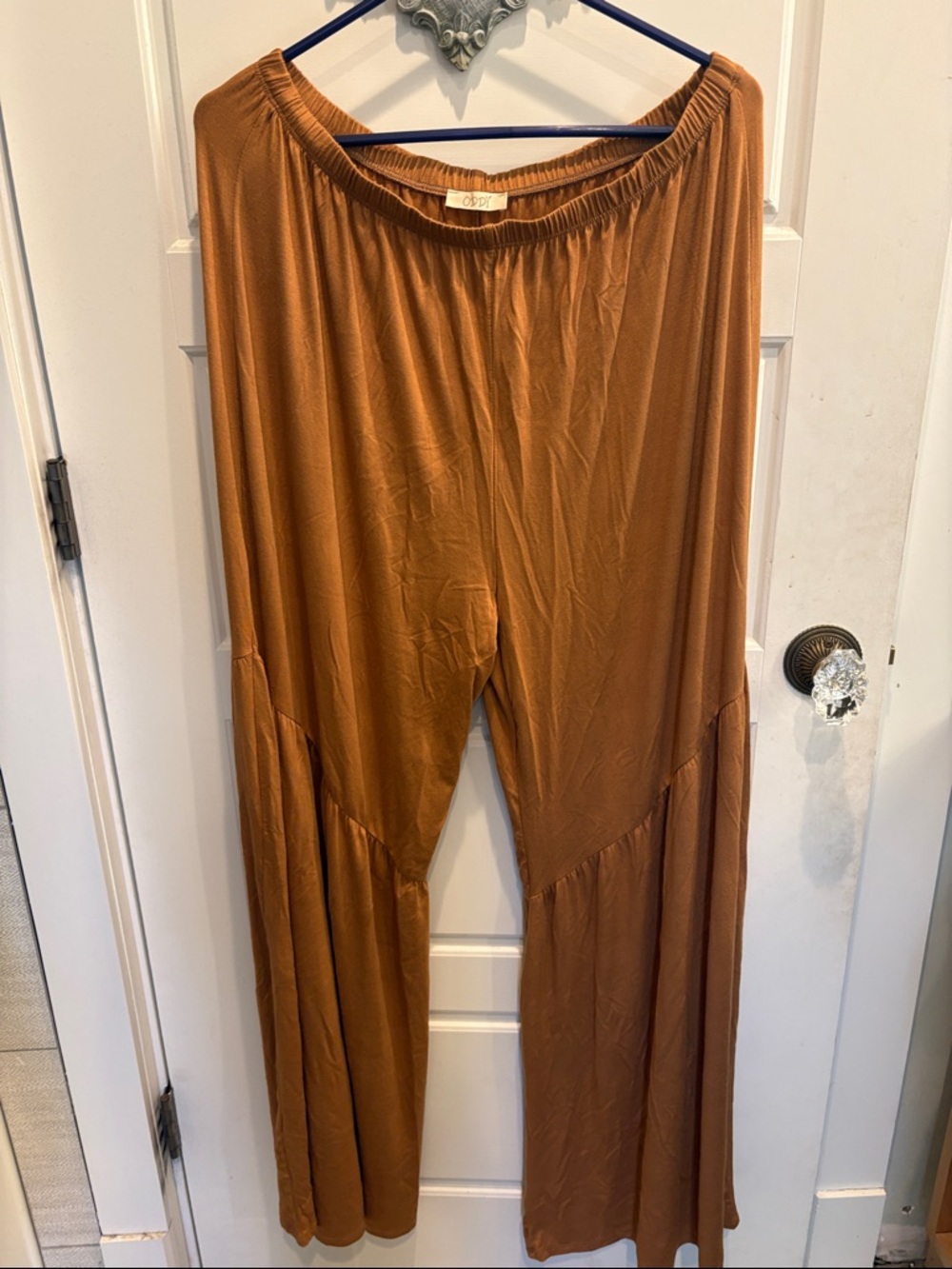 Wide-Leg Palazzo Pants in Rust